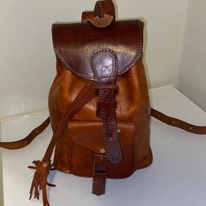 Small Women's Leather Backpack, Handmade